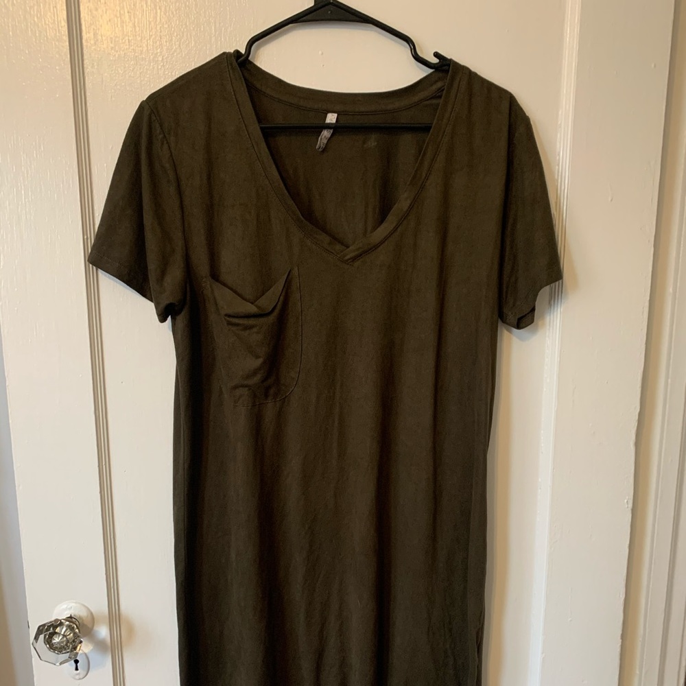 Army Green T- Shirt Dress